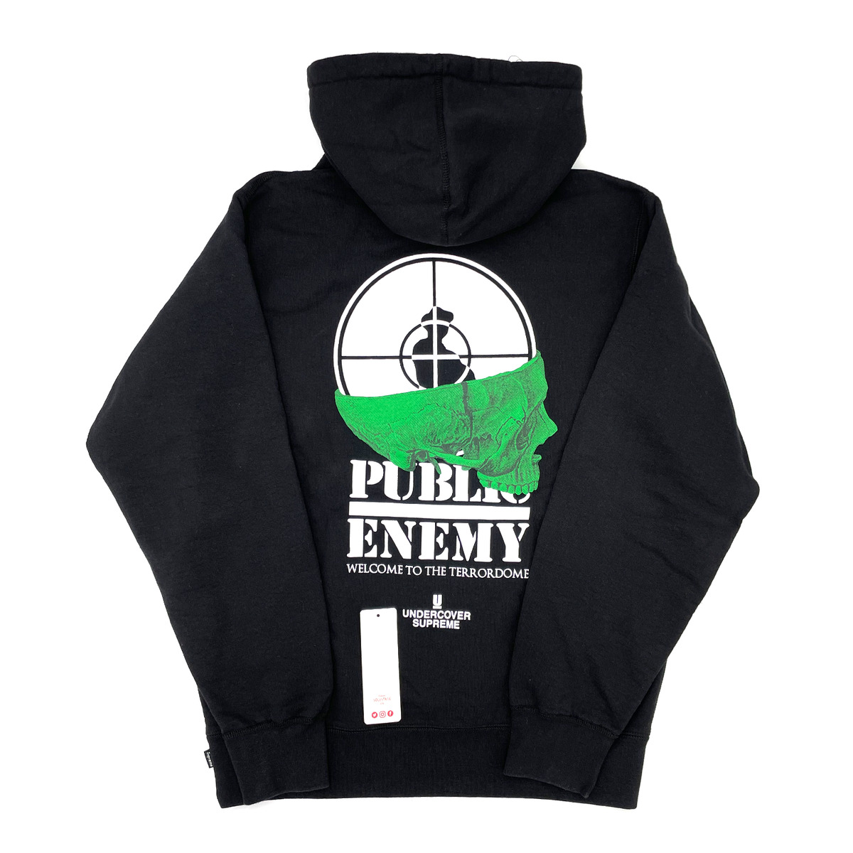 Supreme UNDERCOVER/Public Enemy Terrordome Hooded Sweatshirt Black SS18SW47  M-XL