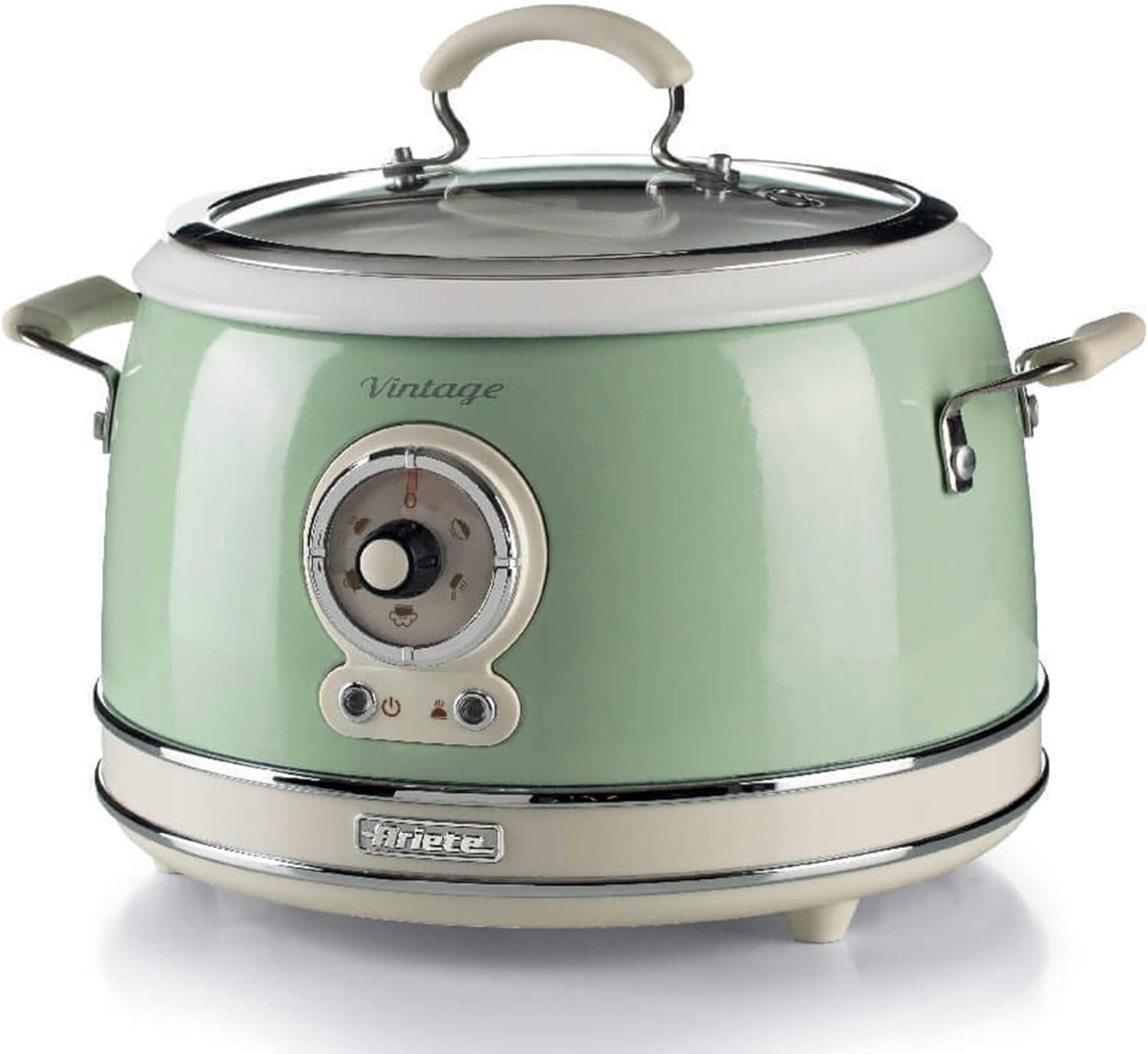 Cuiseur vapeur Ariete Vintage vert 3 paniers sans BPA pour légumes