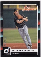 BRENDAN RODGERS /199 DONRUSS PROSPECTS ROOKIE BLACK RC ROCKIES #TP5 2016 PANINI