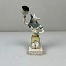 UNIQUE ANCIENT EGYPTIAN STATUE God Anubis Jackal Kneeling Sculpture *Damaged*