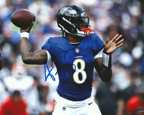 Lamar Jackson Signed Autographed Baltimore Ravens 8x10 Photo with COA/Hologram