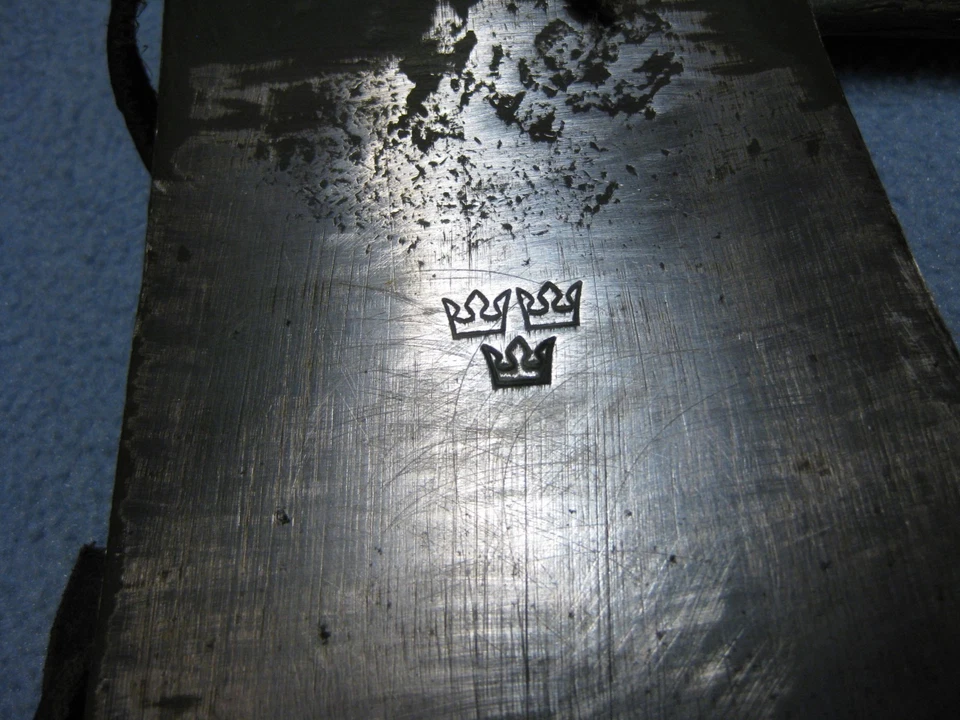 Machado militar verde vintage Hulks Bruk Suécia com tampa de lâmina de couro - Imagem 3 de 4