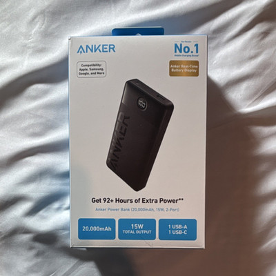 Anker Power Bank 20000mAh 15W Dual USB-A USB-C Portable Charger
