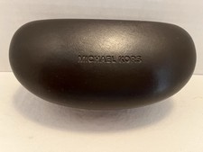 Michael Kors Dark Brown Hard Clam Shell Case Sunglasses Eyeglasses Felt Lined Lg