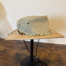 BARMAH Ladies 1047 Canvas Drover Airflow Hat Khaki Size Large Australian D