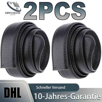 2PCS Herren Gürtel Wechselgürtel Kunstleder Ersatzgürtel Weich Leder Ohne Belts