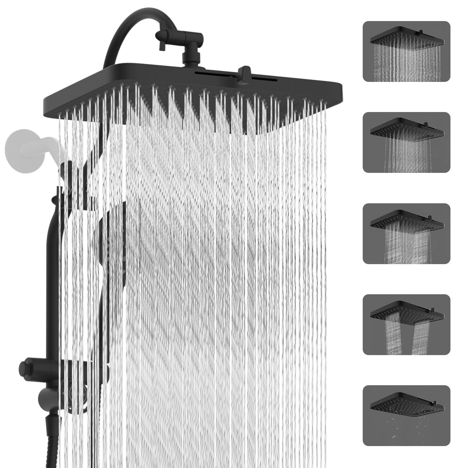High Pressure Shower Head Handheld Spray Combo Slide Bar with Height Adjustable