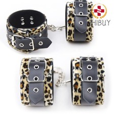 Genuine Leather Handcuffs Ankle Cuffs Wrist Cuffs Constraint Set Restraints
