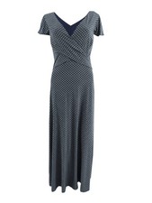 Lauren Ralph Lauren Women's Print Jersey Dress (4, Navy) 195092615574