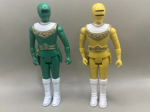 Rare Vtg KO Bootleg Knockoff Yellow And Green Ranger Power Rangers 4.75" Figure