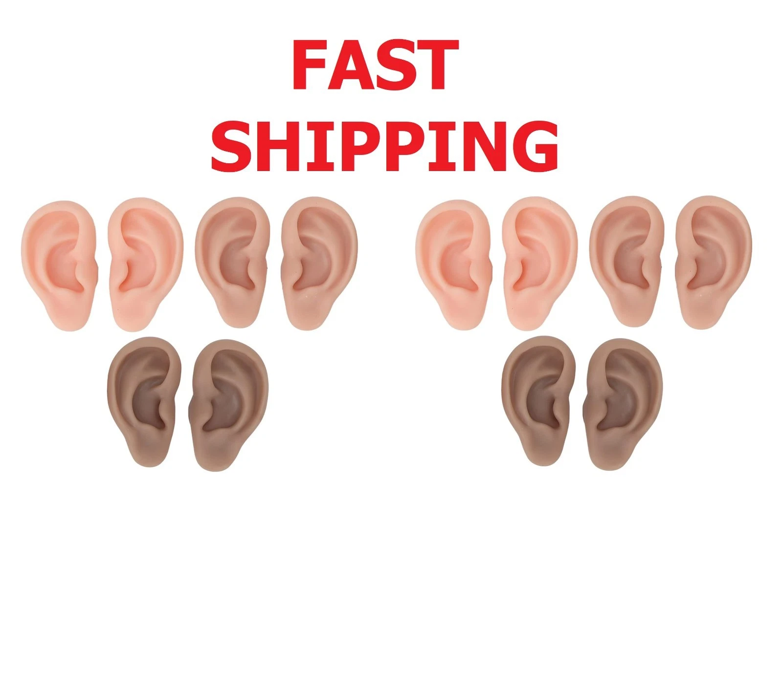 6 Pairs Silicone Ear Model for Piercing Practice - Soft Flexible Reusable Fake E image 11