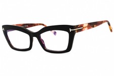 TOM FORD FT5766-B 005 Eyeglasses Black Havana Brown Frame 54mm