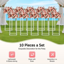 10Pcs Flower Display Stands Steel Floral Showing Rack Decor for Wedding Party