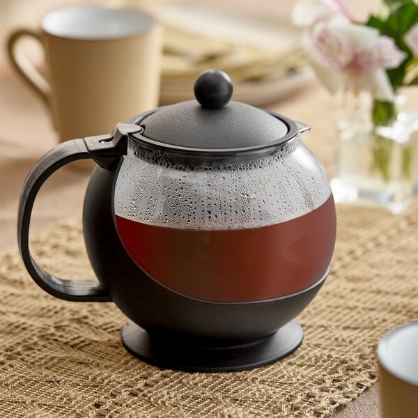 25 oz. Tempered Glass Teapot Hot Tea Infuser with Stainless Steel ...