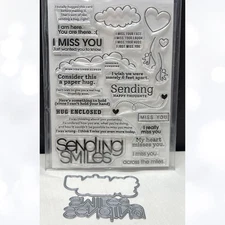 Simon Says Stamp JUST MISS YOU Sentiments Greetings Rubber Stamps Dies