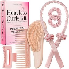 Heatless Hair Curlers to Sleep In - No Heat Curling Gift Set 6 Pack Peach