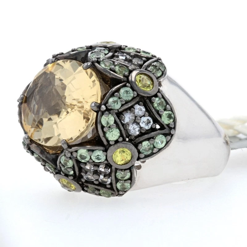 Anillo Ziba por Le Vian citrino y topacio esterlina - 925 ovalado 8,73 ctw floral talla 7 Foto 3 de 4