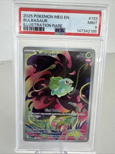 2025 POKEMON MEG EN-MEGA EVOLUTION ILLUSTRATION RARE #133 BULBASAUR PSA 9