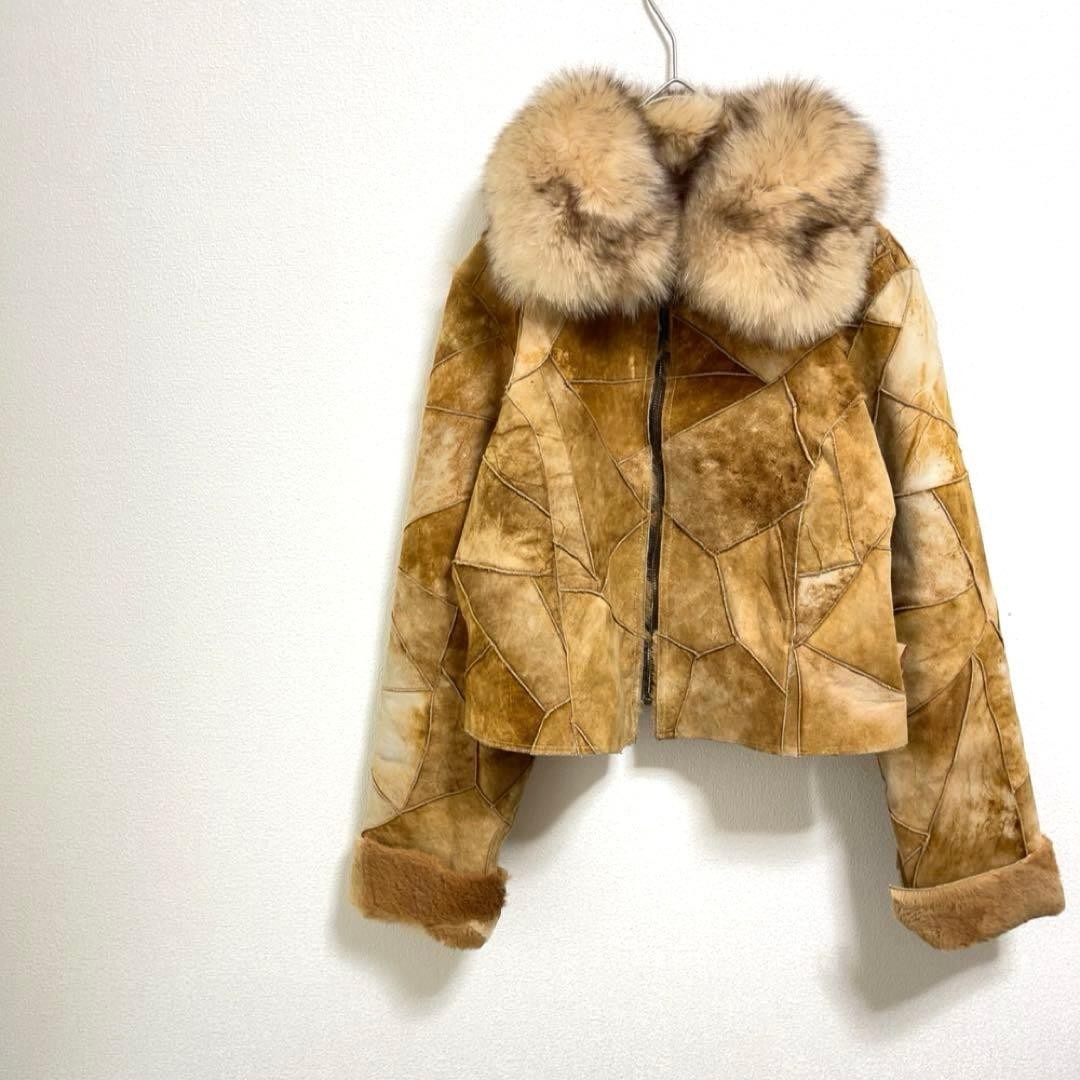 Vintage Leather Patchwork Jacket M Fur Shearling … - image 1