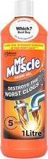 Mr Muscle Drain Unblocker, Sink & Drain Cleaner (1L) Fast Acting Heavy Duty