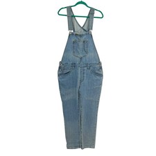 Levi's Original Overalls Jeans Denim Medium Light Wash Blue Size Large