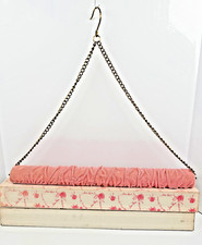 Vtg PINK Velvet Stole Hanger Chain Brass Hook Garment Scarf Quilt Hanger w /Box