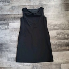 Escada Sport Women Black Casual Dress 40 FLAWED Sleeveless Pocket Size 10 USA M