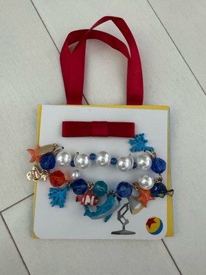 Disney Parks Pixar Finding Dory Nemo Beaded Stretch Bracelet with Charms New