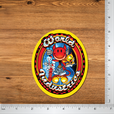 #ad #ad World Industries Skateboard Sticker 5” Flameboy amp; Wet Willy Logo Oval Decal $6.25