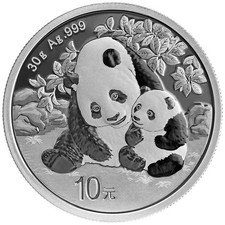 China 2024 ¥10 30-g Silver Panda .999 BU 101.62 per troy oz