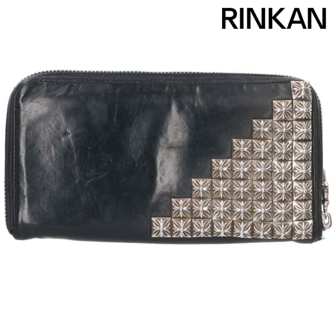 Chrome Hearts Rec F Zip Zero Pyramid Studded Corner Leather Wallet Men's Used de