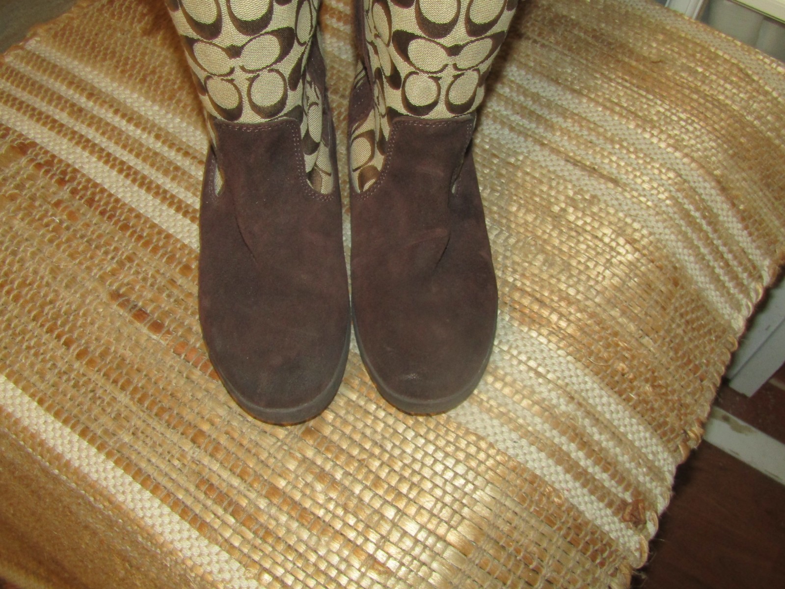 SAOLA Stivali COACH Tullip donna taglia 7 B stile marrone F2020 G12 foderati suola gomma