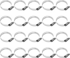 20 PCS Stainless Steel Hose Clamps, 1 Inch to 2 Inch Stainless Steel Worm Gear H