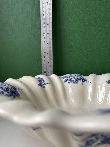 Antiker Staffordshire Ironstone Waschkrug Krug Schale blau weiß Fluss um 1920 - Bild 21 von 24