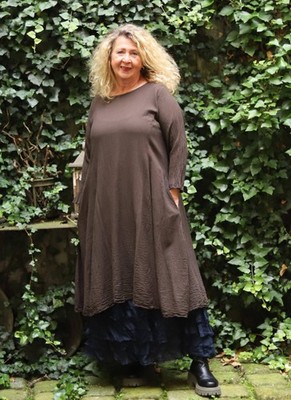 Privatsachen - Lagenlook TUNIKA KLEID IDENTÄTER Gr 44 bis 54 - choco