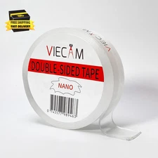 Heavy Duty Nano Double Sided Tape, Clear Mounting Adhesive Strips, Removable Wal