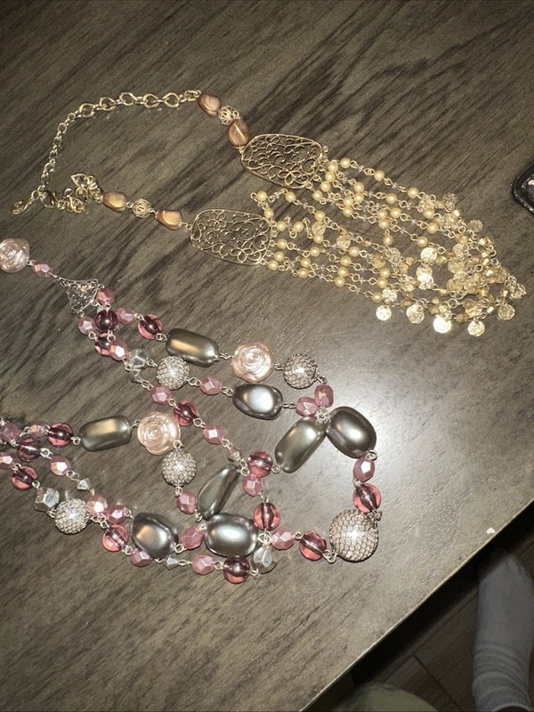 Beaded Necklace Lot Of 2, Robert Rose With Tags RARE