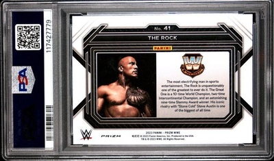 2023 The Rock Panini Prizm White Sparkle WWE Graded PSA 9 MINT | eBay
