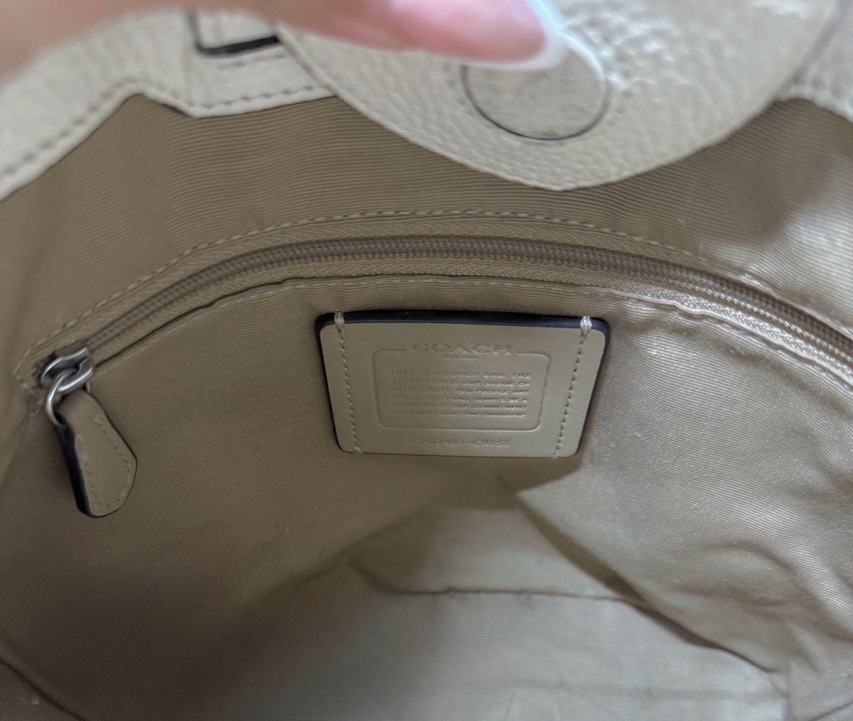Coach Sophie Pebble Leather Bucket Bag in Beige View 5