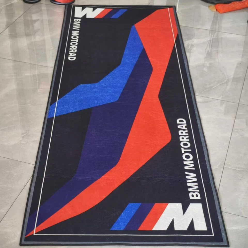 220x80cm Motorcycle Garage Carpet mat For BMW Motorrad M Sport S1000RR Anti-slip - Изображение 2 из 4