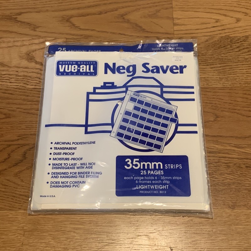 NEW Vue All Neg Saver Quality Negative Film Archival Sleeves 49 Pages 35mm 8012