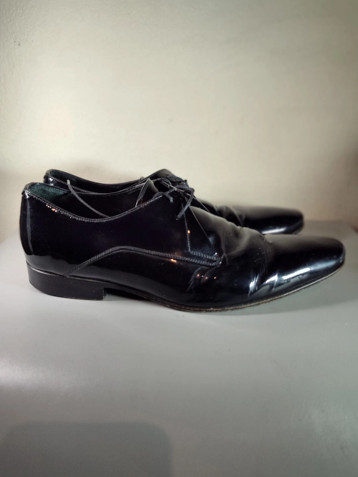 Chaussures habillées homme Christian Dior Oxford Derby cuir verni noir pointure 7 EU 40