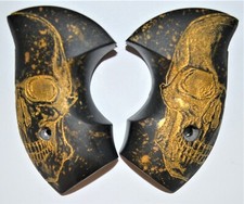 Taurus M85 M605 856 Pistol Grips Gold Speckles With Gold Skulls Plasticscrew