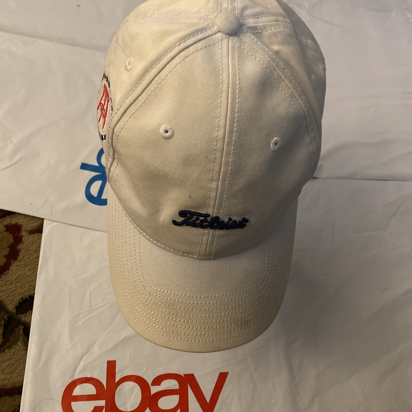 Titleist Hat Cap Strap Back Blue Barstool Sports Logo Golf Embroidered Canvas