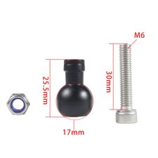 Aluminum Alloy 17mm Ballhead Adapter to 1/4" Screw Hole Mount Holder for Tripod