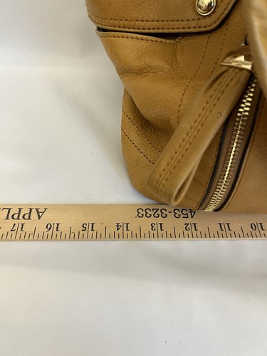 B. MAKOWSKY Big Slouchy Hobo Shoulder Bag Pebbled Mustard Colored Leather - Picture 12 of 18
