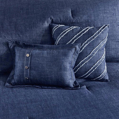 Woolrich 5-teiliges rustikales Blockhaus Denim Bettdecken-Set, übergroß voll (NEU IN VERPACKUNG) - Bild 6 von 13