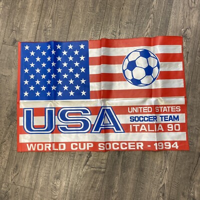 Vintage Rare 1994 USA World Cup Soccer Flag 33 X 21 Italia 1990 | eBay