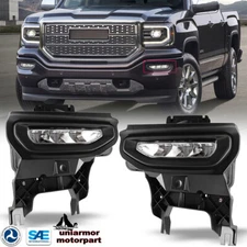 For 2016-2018 GMC Sierra 1500 LED Fog Lights Front Bumper Driving Lamps w/Switch