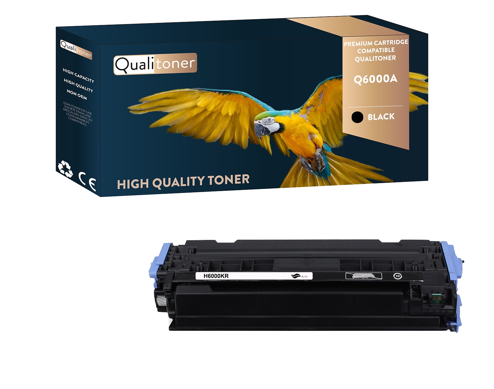 Toner noir HP Q6000A compatible avec imprimante Color LaserJet pour bureau QUALITONER